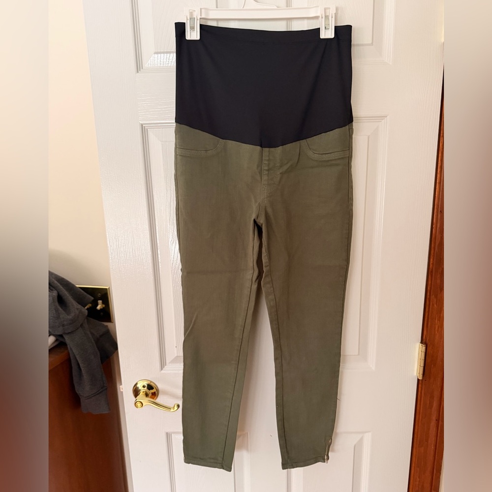 MATERNITY Olive Pants with Zip Ankles Size 29